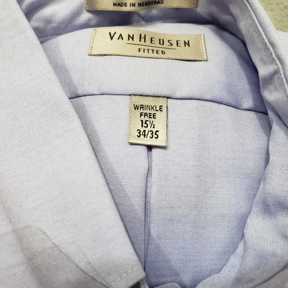 Van‎ Heusen Shirt Mens 15 1/2 Blue Pockets Long Sleeve Button-Up NWT